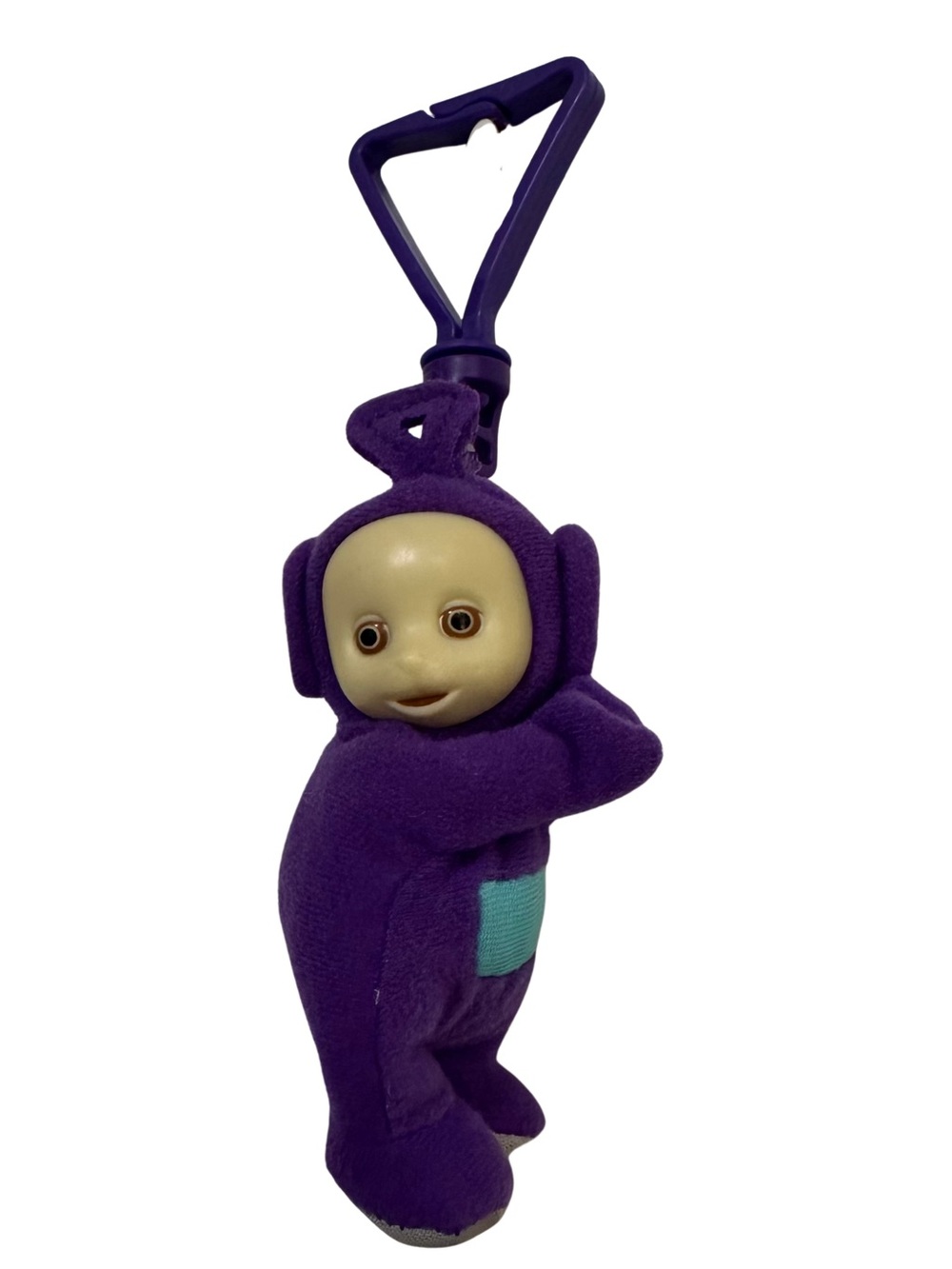 2000 y2k Purple Teletubbies Tinky Winky 6" McDonald’s Beanie Plush Keychain Clip